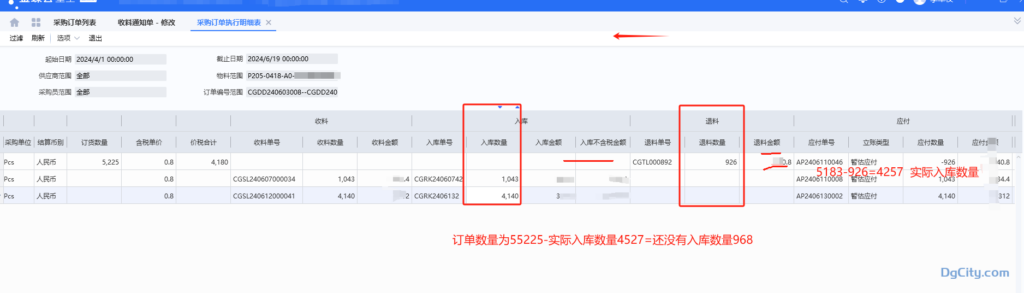 图片[2]-采购订单下推收料通知单提示:存在以下领用套数小于累计收料数-Dgcity