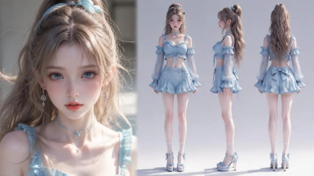 图片[4]-一组适合制作角色三视图、人物设定稿和 3D 仿真人像的提示词-Dgcity