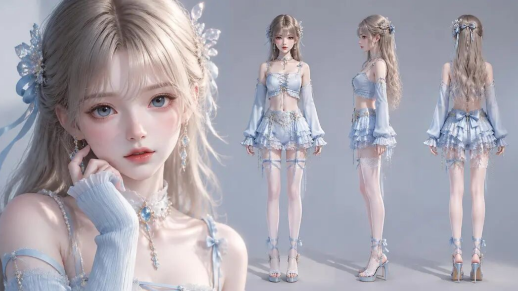图片[7]-一组适合制作角色三视图、人物设定稿和 3D 仿真人像的提示词-Dgcity