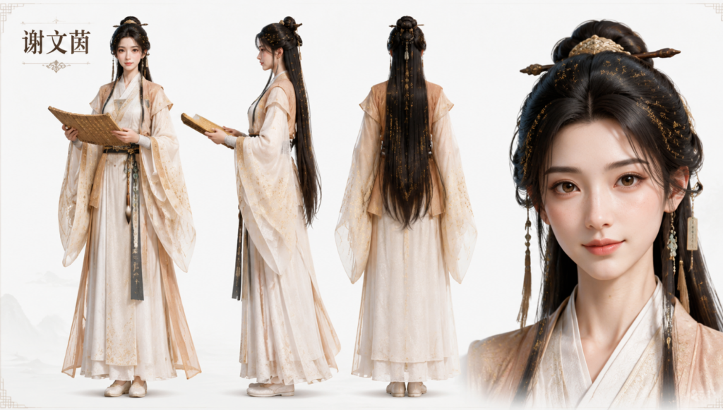 图片[5]-GPT-Image-2设计3D国漫仙侠风格人物三视图，角色设计提示词分享（完整提示词）-Dgcity