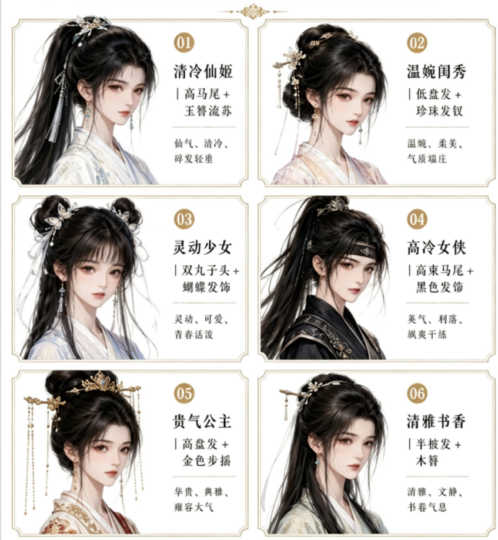 女生古风发型提示词-Dgcity