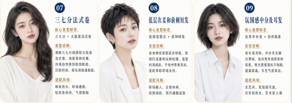 图片[2]-AI漫剧现代发型大全——女生篇-Dgcity