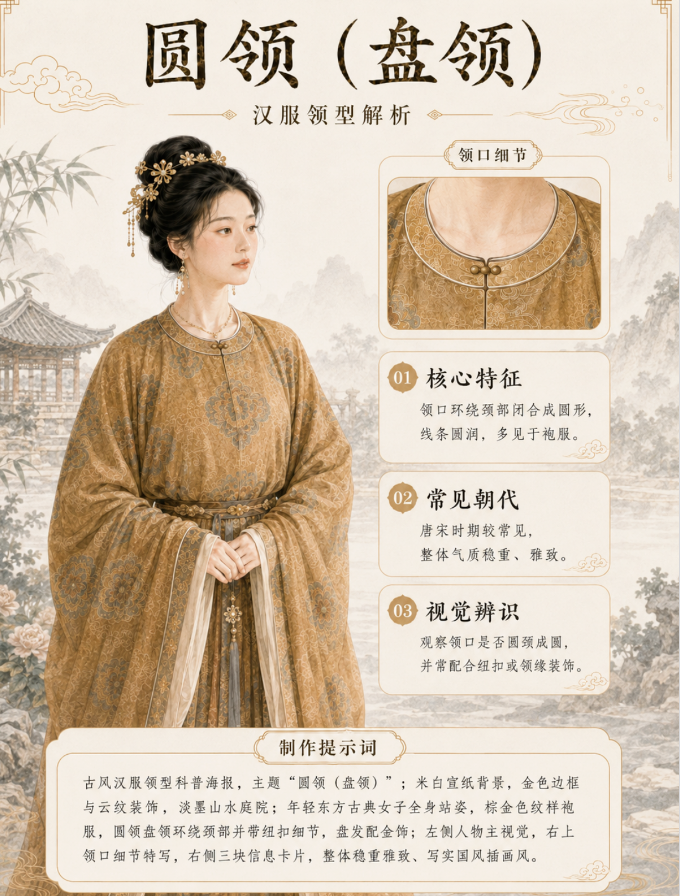 图片[6]-7种汉服领型：交领、直领、圆领、方领、竖领、袒领、褙子直领全解析（附提示词）-Dgcity